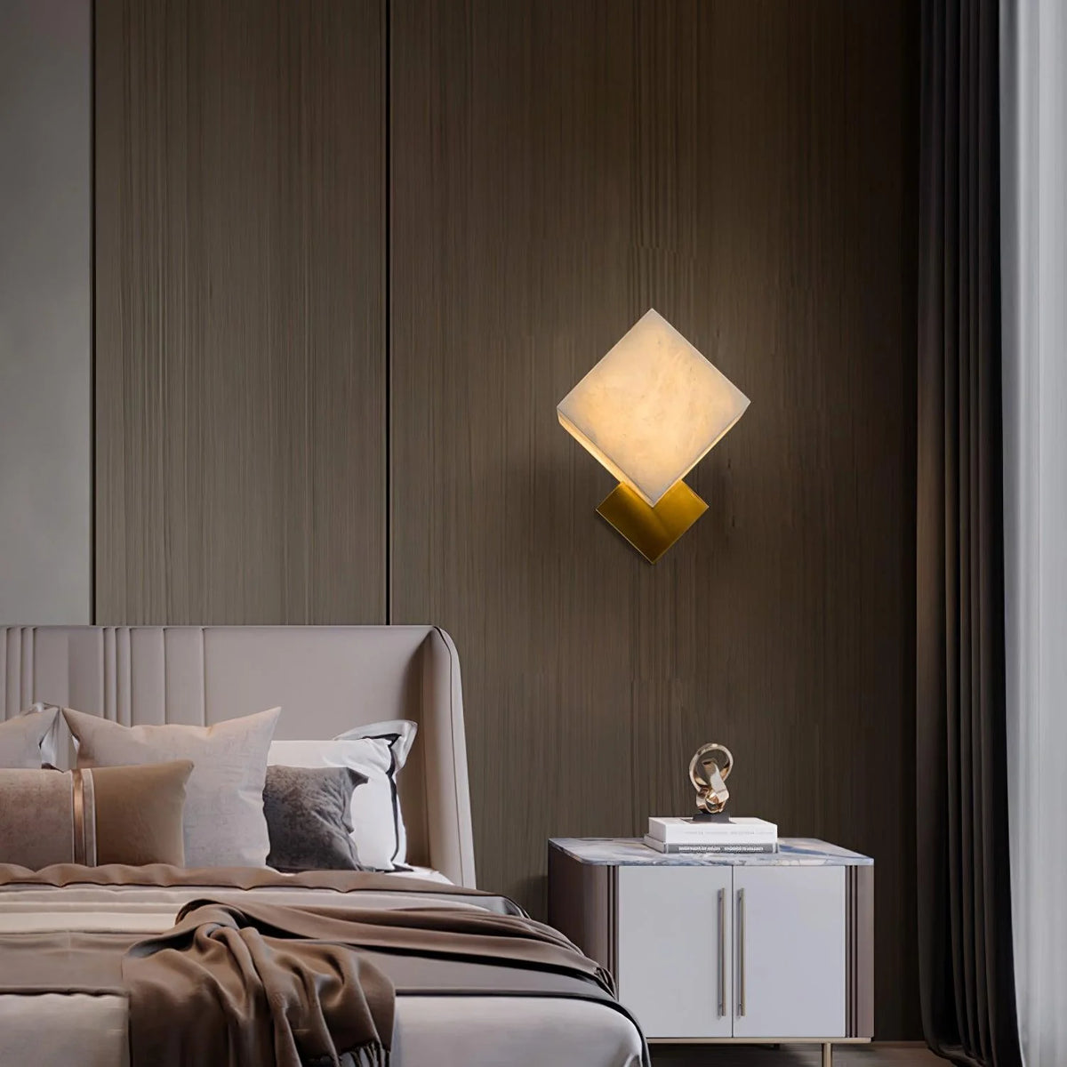 Block Alabaster Wall Sconce - Pre Order