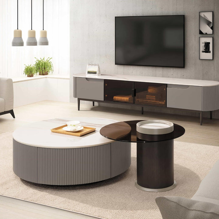 Gavina Coffee Table and Side Table Set in Living Room – Elegant Modern Furniture for Interiors