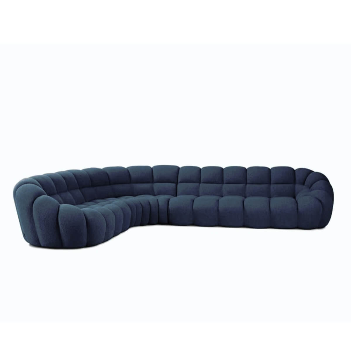 Gentle Glide sofa upholstered in soft teddy fabric with modern cozy design