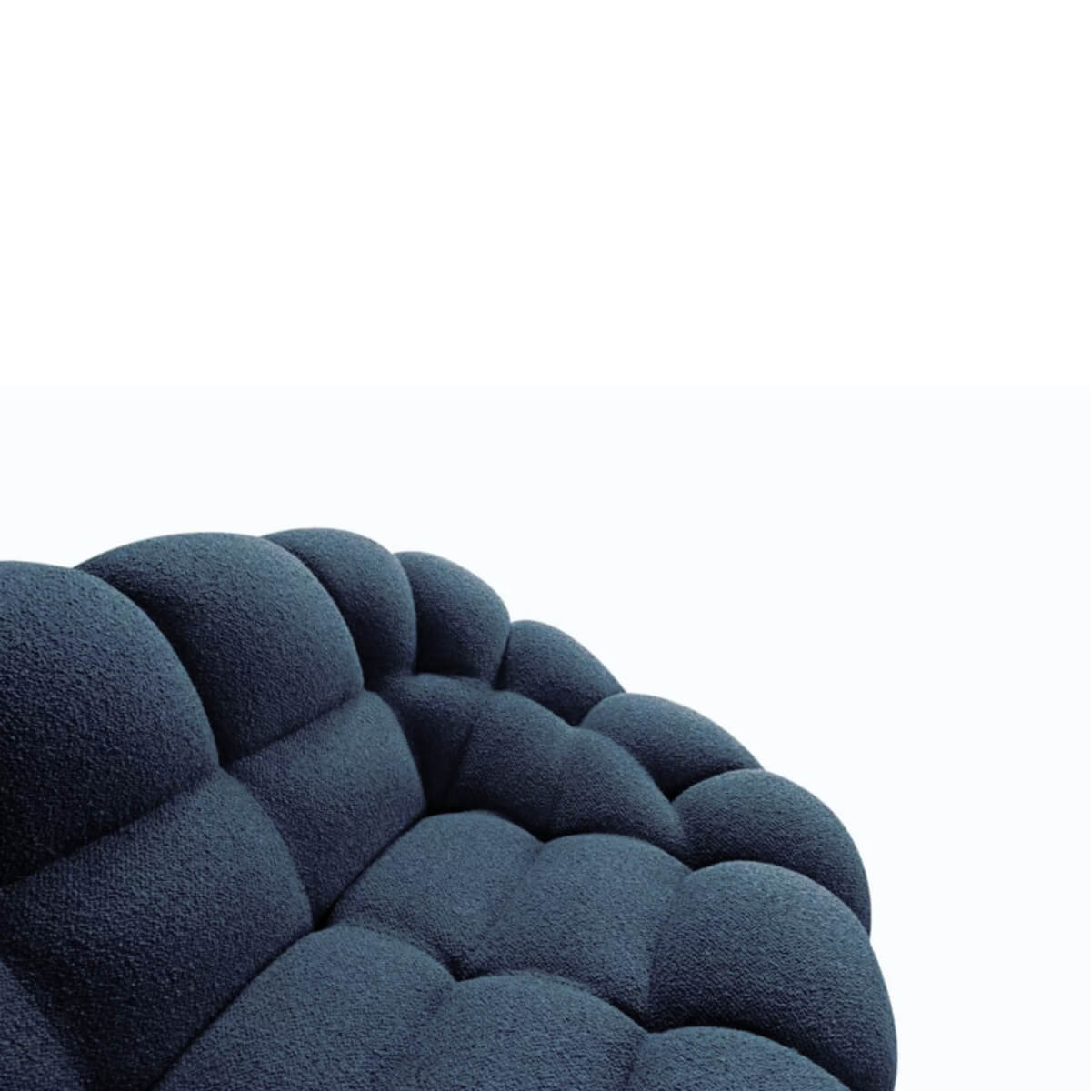 Soft teddy fabric Gentle Glide sofa showcasing deep cushions and stylish silhouette