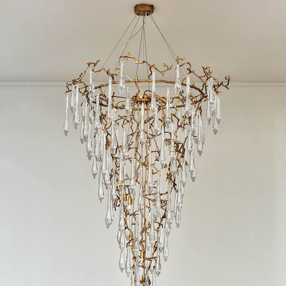Glimmer Chandelier Light Hanging Crystals – Elegant Modern Ceiling Lighting Fixture Detail