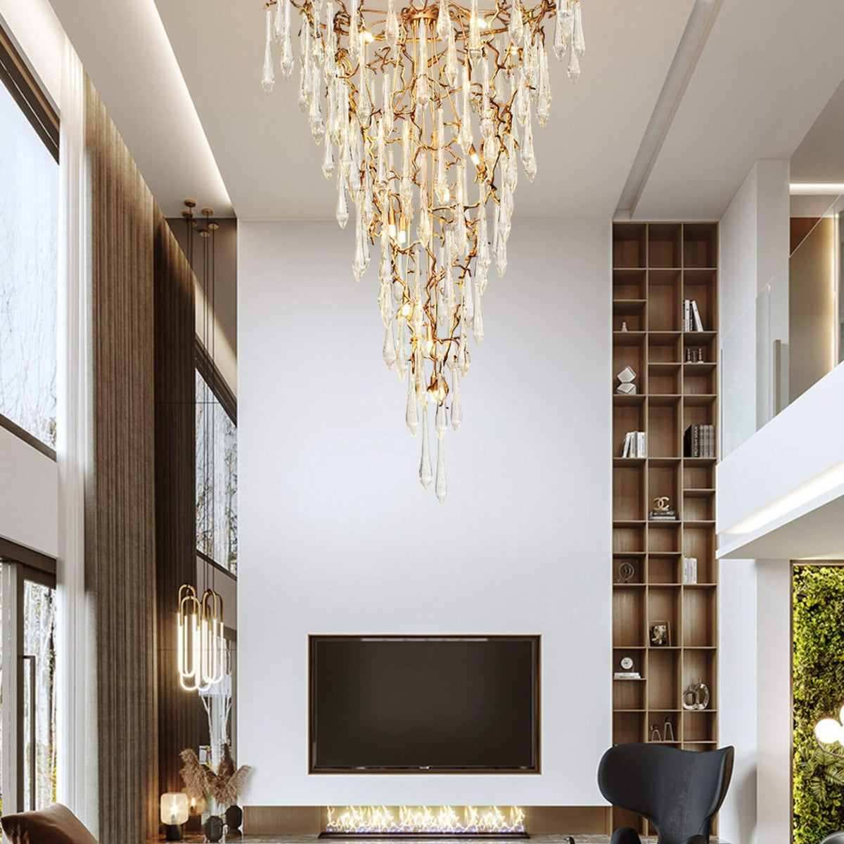 Glimmer Chandelier Light Hanging in Living Room – Elegant Modern Ceiling Lighting Fixture