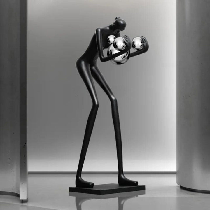 HTA-005 humanoid man and woman floor lamp sculpture in a stylish Australian interior setting