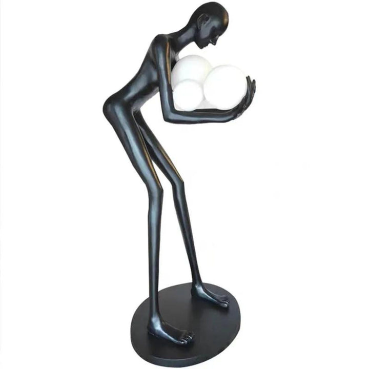 Side view of HTA-005 humanoid man and woman floor lamp sculpture, showcasing modern artistic design