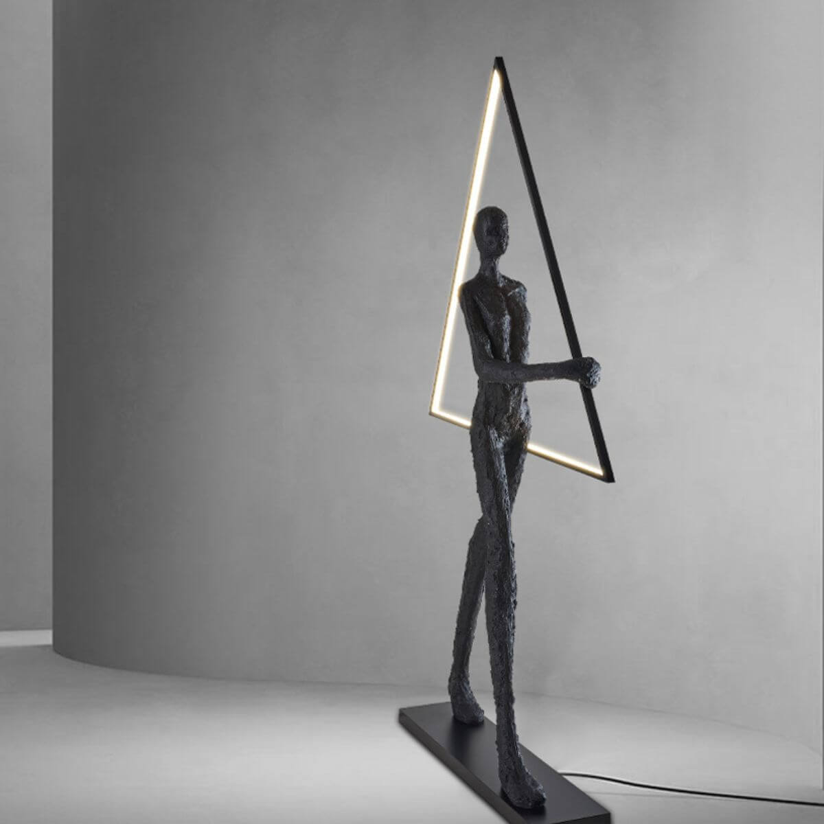 Human Statue Floor Lamp With Triangle 4