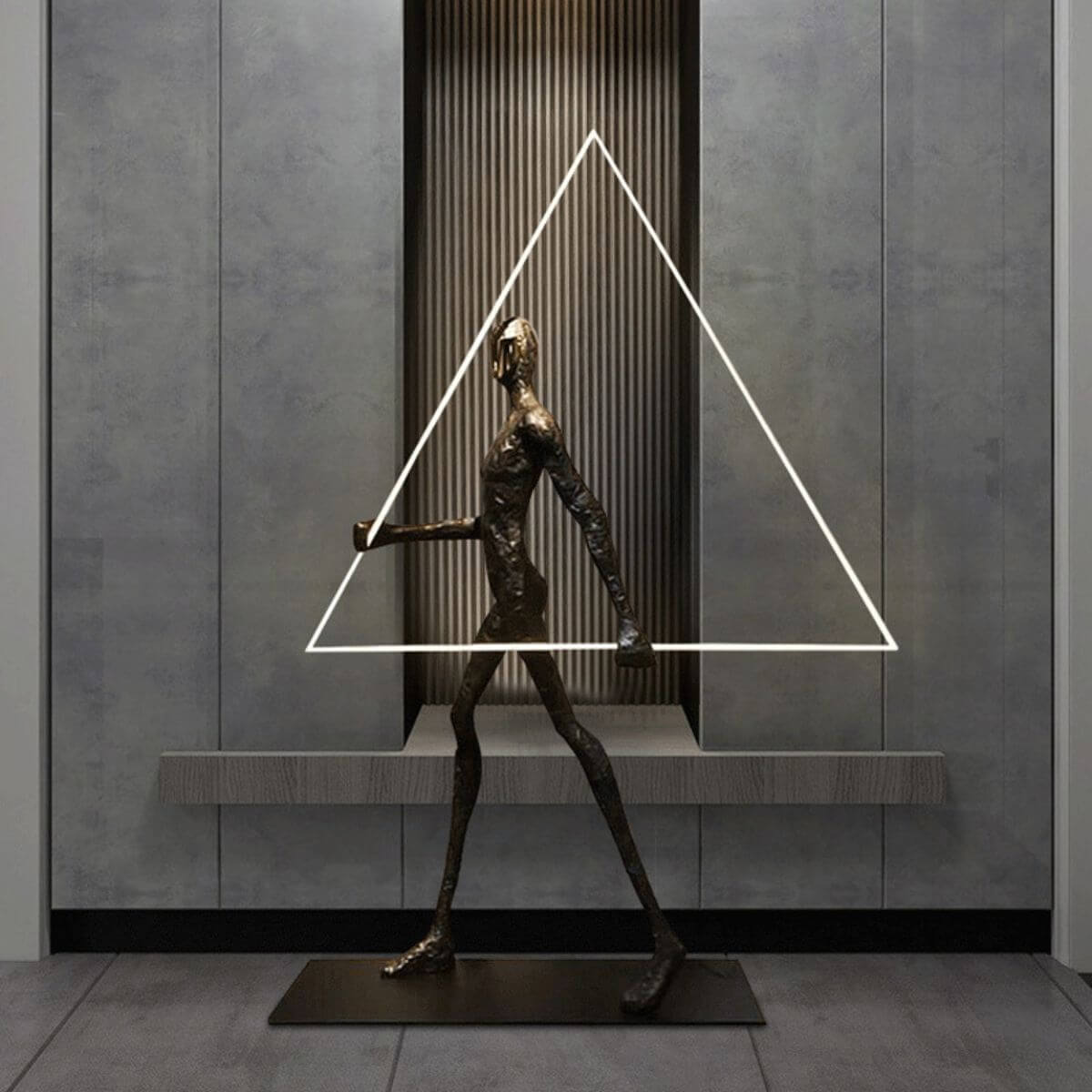 Human Statue Floor Lamp With Triangle 8