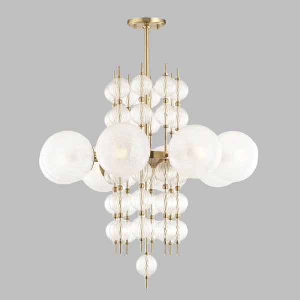 Front View of Halo Chandelier Light – Elegant Modern Ceiling Lighting Fixture