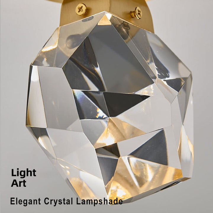 Harmony flush mount light with elegant crystal lampshades, showcasing luxurious lighting design