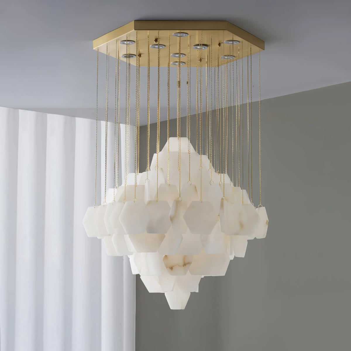 Hexa Alabaster Cascade Chandelier - Pre Order