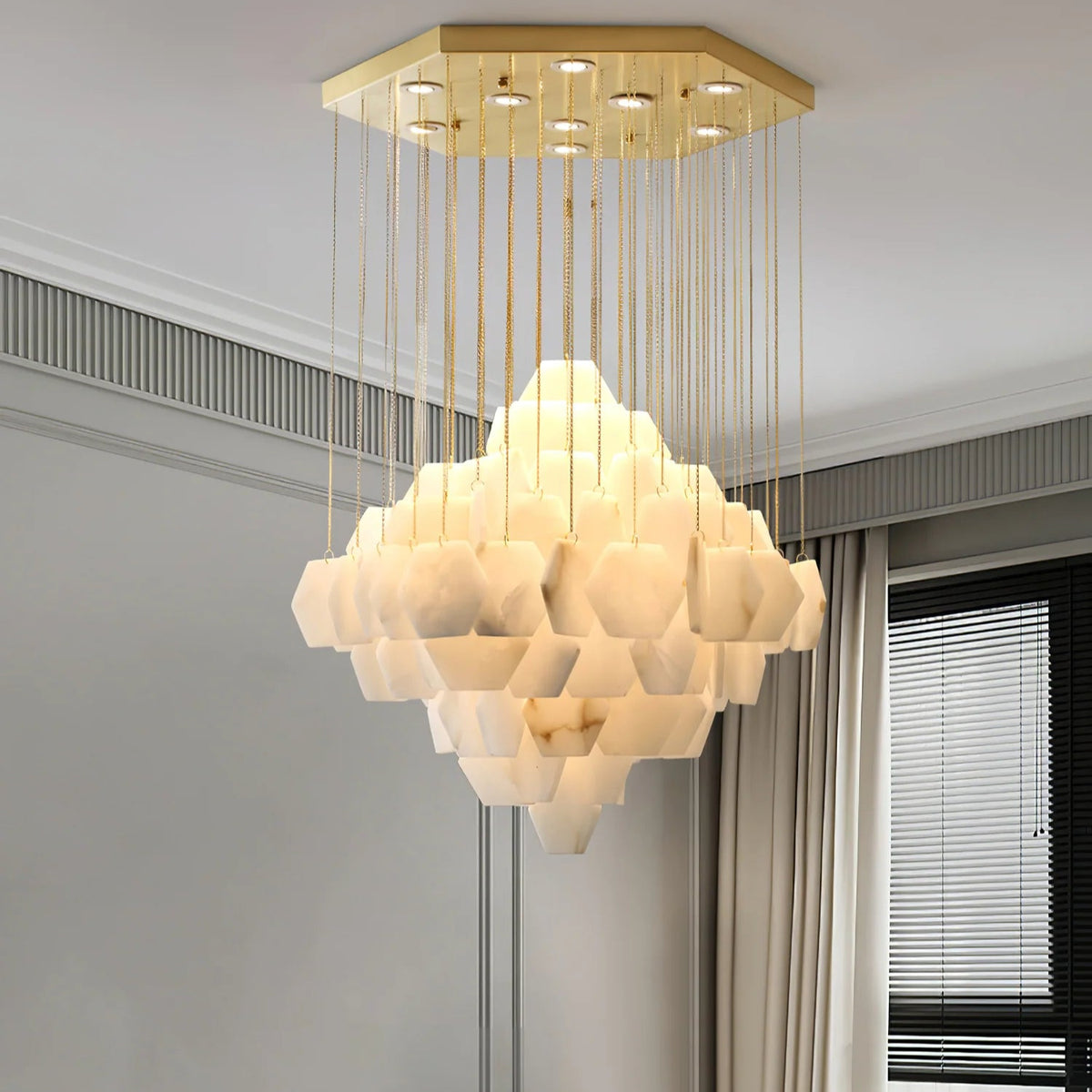 Hexa Alabaster Cascade Chandelier - Pre Order