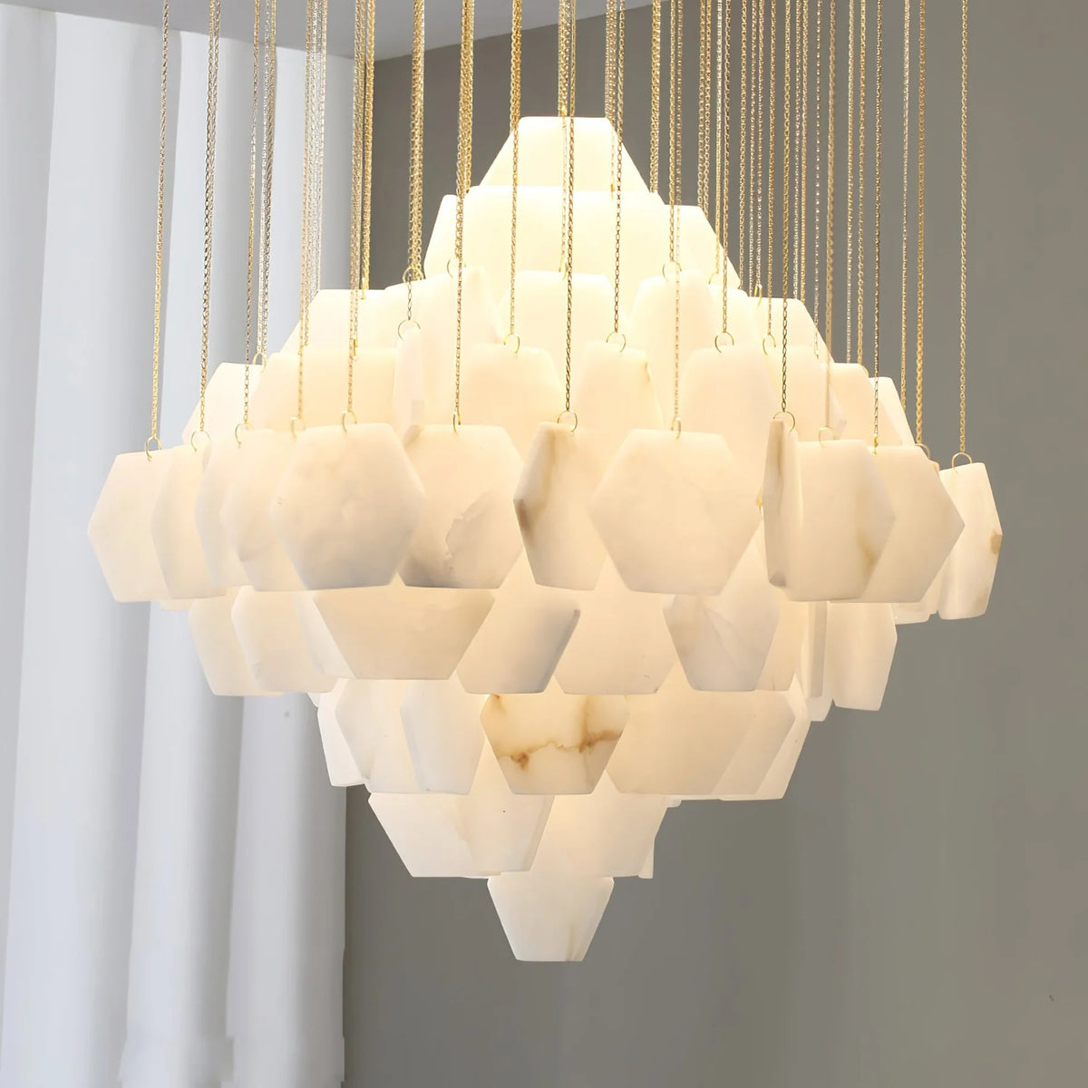 Hexa Alabaster Cascade Chandelier - Pre Order