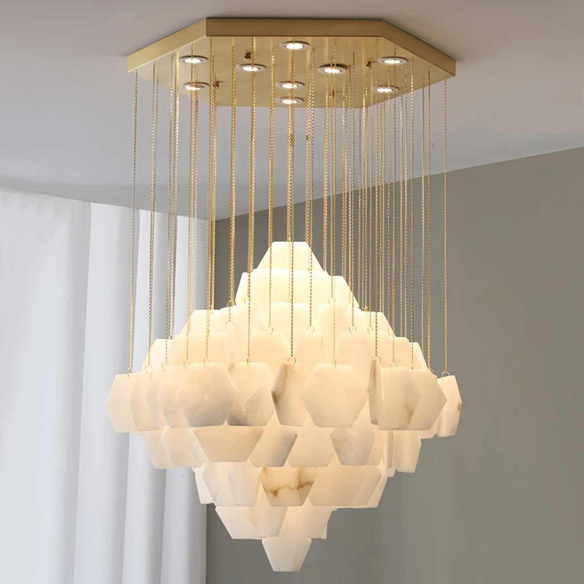 Hexa Alabaster Cascade Chandelier - Pre Order