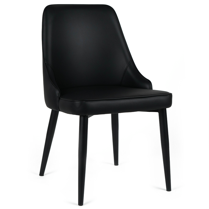 HighHop dining chair front view in elegant interior, ergonomic design with stylish wooden finish
