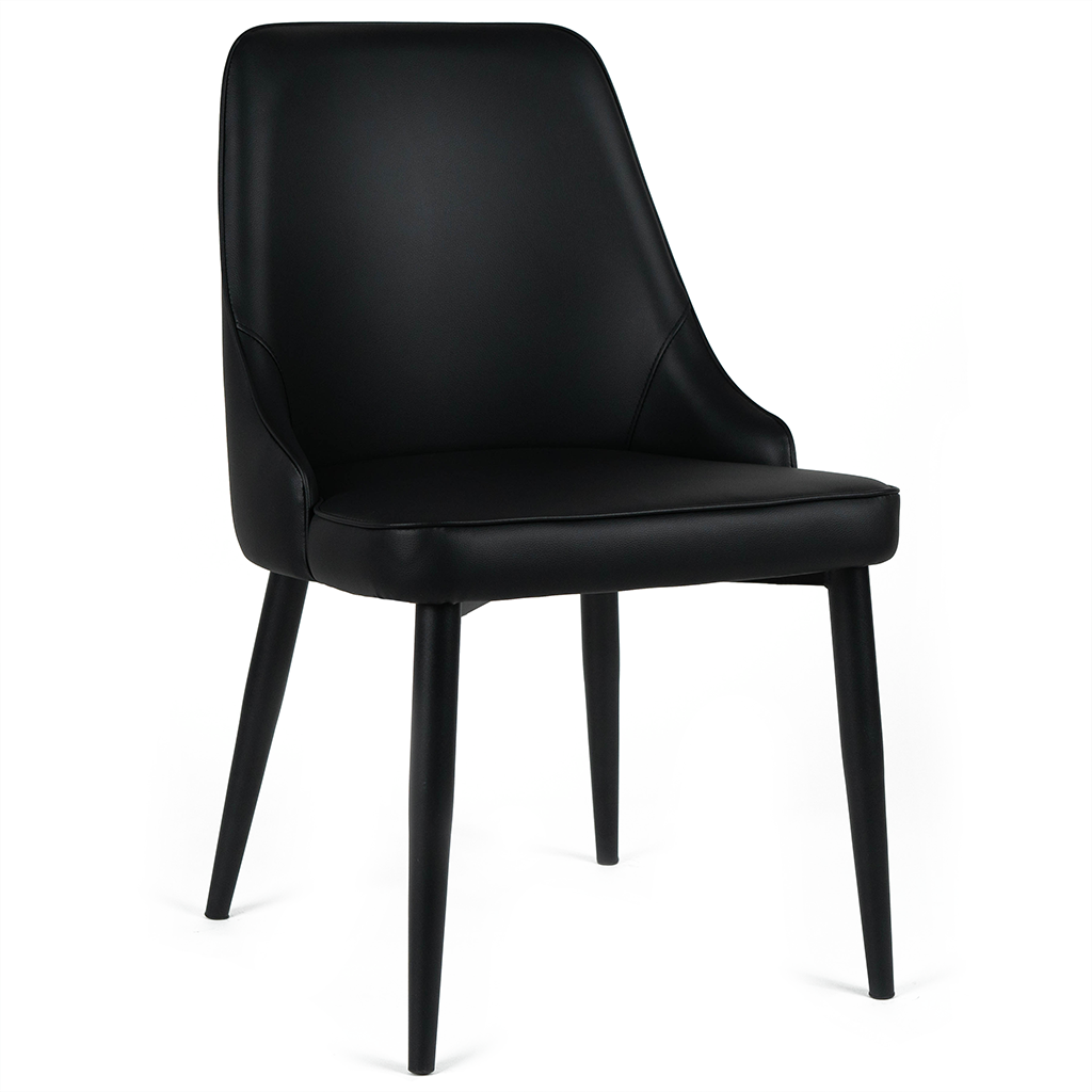 HighHop dining chair front view in elegant interior, ergonomic design with stylish wooden finish