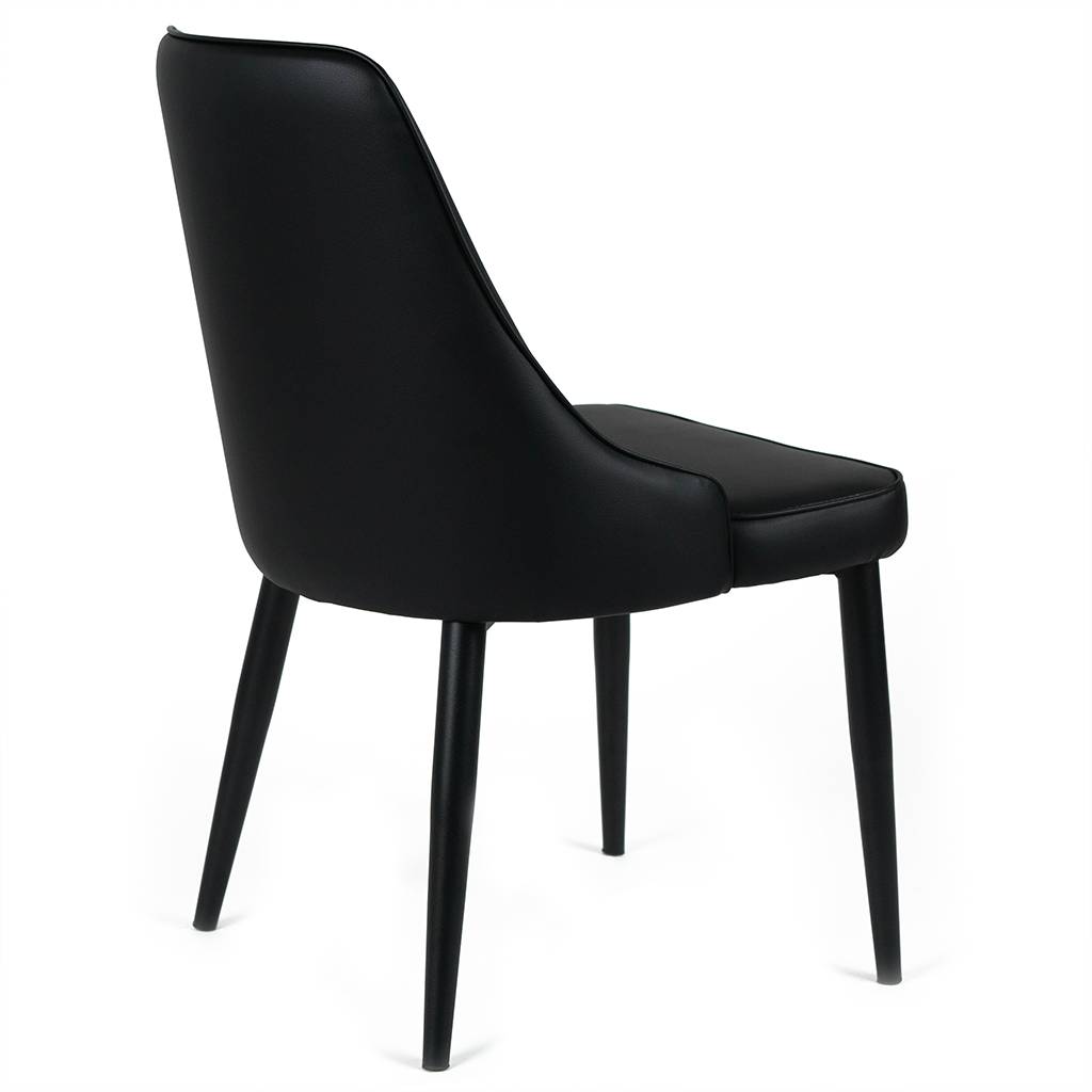 HighHop dining chair front view in elegant interior, ergonomic design with stylish wooden finish