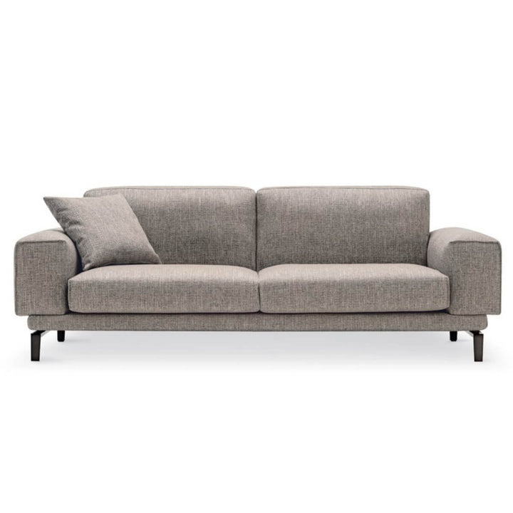 Front side shot of Nirvana Nights sofa showcasing texture and cushion comfort