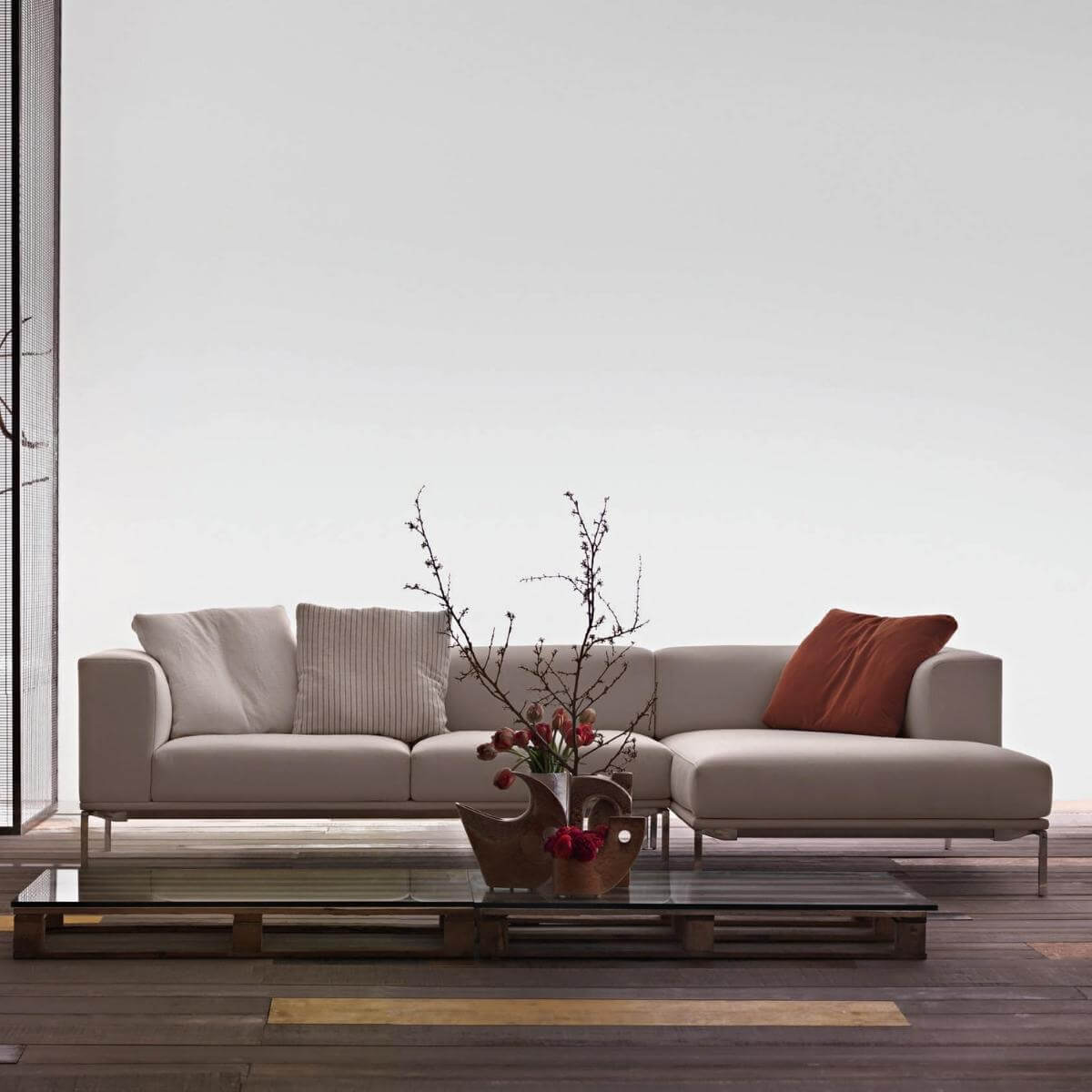 Evoke Enigma Cotton Linen Sofa: A Beige Oasis of Comfort and Style