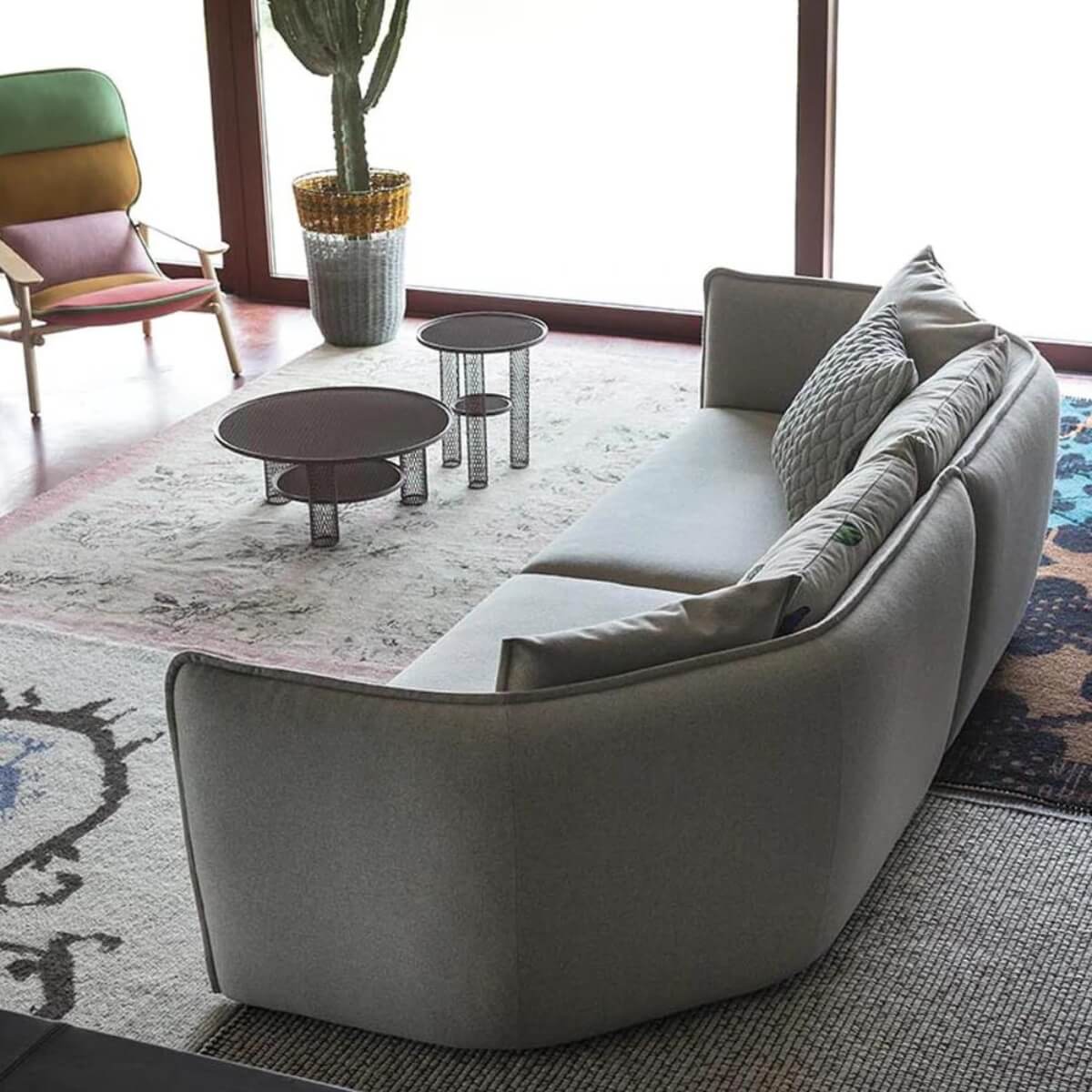 Astral Arc Cotton Linen Sofa - A Cosmic Embrace