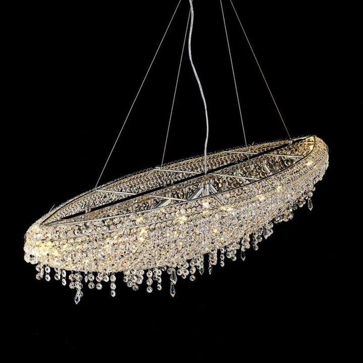 Zodiac crystal chandelier light hanging elegantly, adding sparkle and luxury to interior spaces