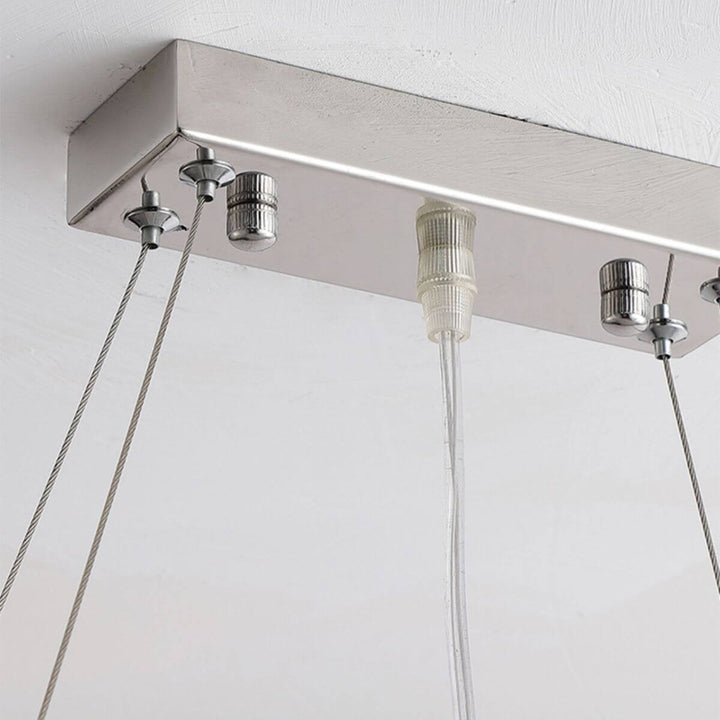 Close-up view of Zodiac crystal chandelier light metal mounting base showcasing sturdy and elegant construction