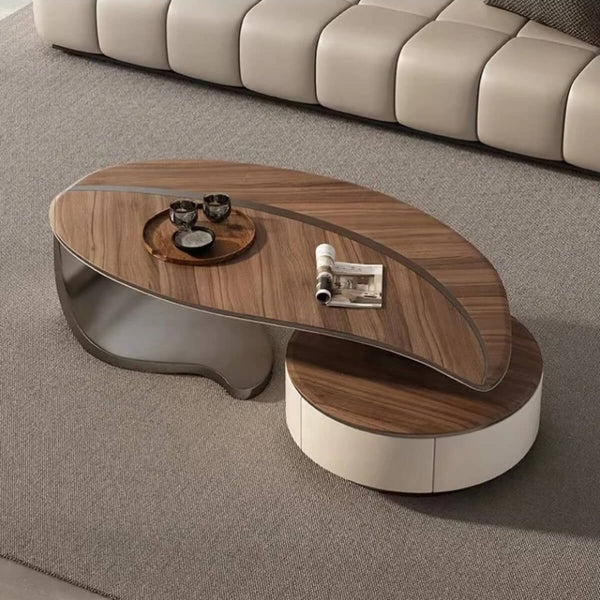 Leaf customised coffee table and TV unit set featuring modern design with natural wood finish and sleek lines for stylish living rooms