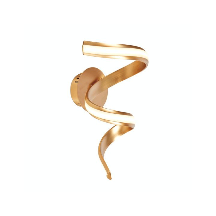 Side view of Lara gold spiral LED wall light in elegant interior by Lux Decor Australia