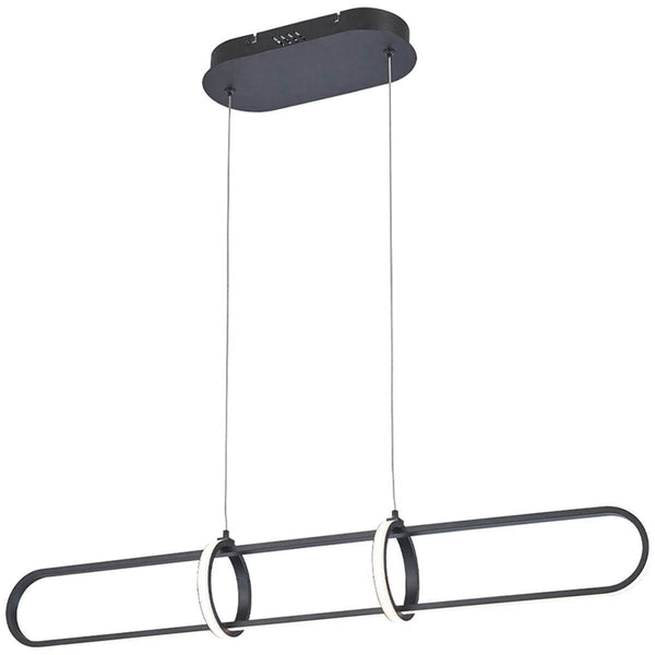 Luminex LED bar pendant light featuring sleek linear design with modern black finish, ideal for kitchen islands and dining areas