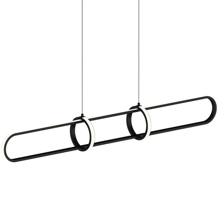 Luminex LED bar pendant light with sleek black finish, featuring minimalist linear design and soft ambient glow for modern spaces