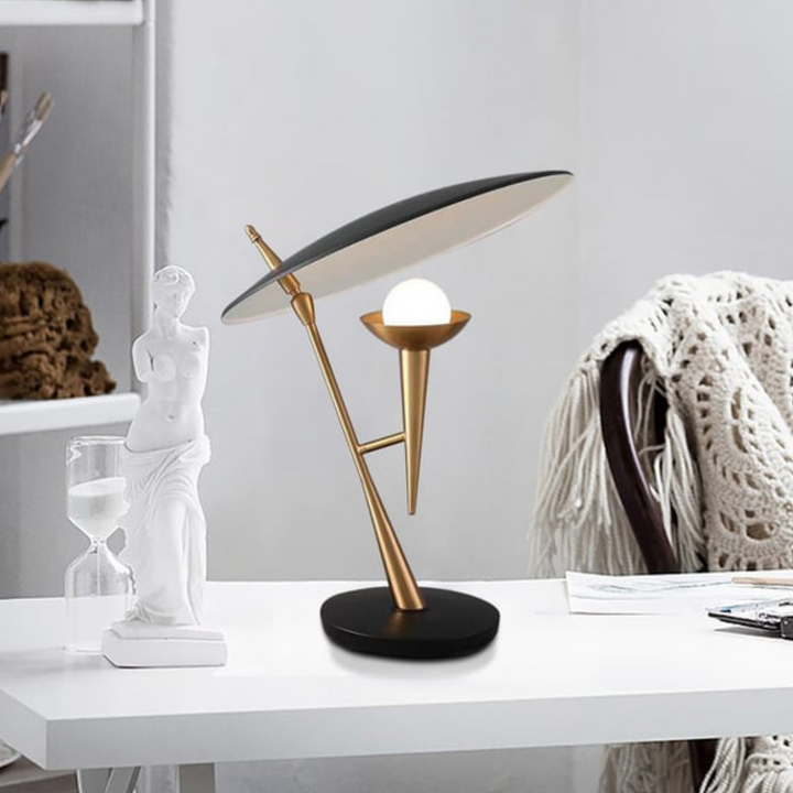 Lumino microphone-shaped modern table lamp, unique stylish design for contemporary ambient lighting