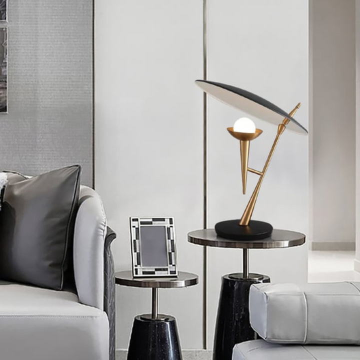 Lumino microphone-shaped modern table lamp, perfect for bedside or sofa set with stylish ambient lighting
