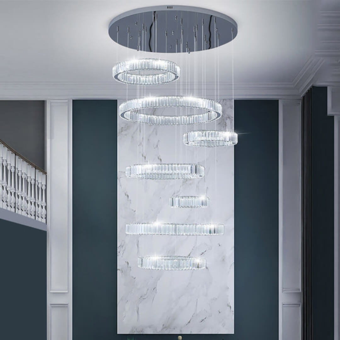 Luminous Symphony 7-Tiered Crystal Chandelier For Foyer