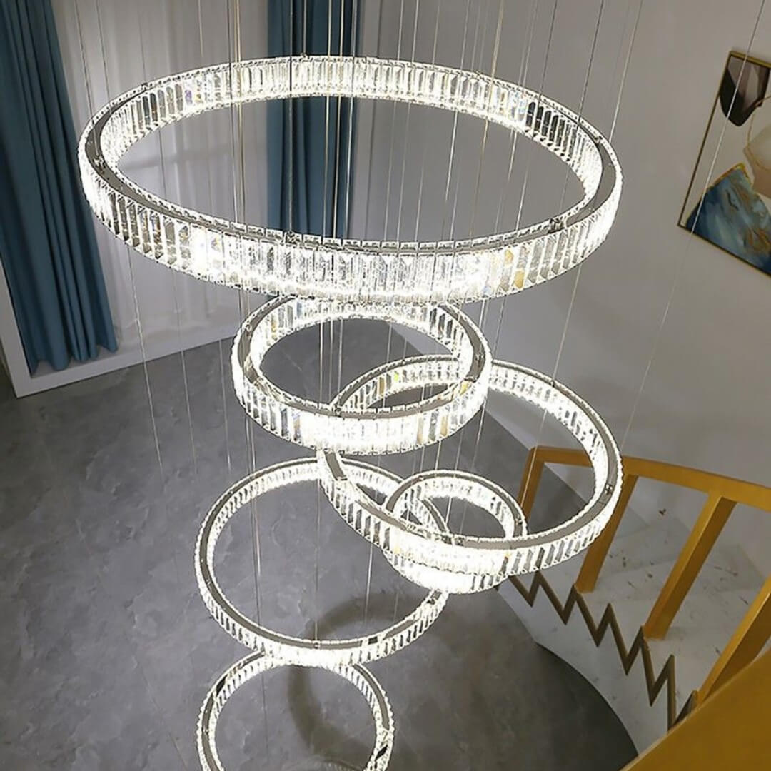 Luminous Symphony 7-Tiered Crystal Chandelier For Foyer