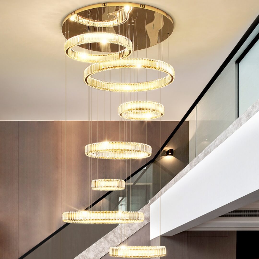 Luminous Symphony 7-Tiered Crystal Chandelier For Foyer