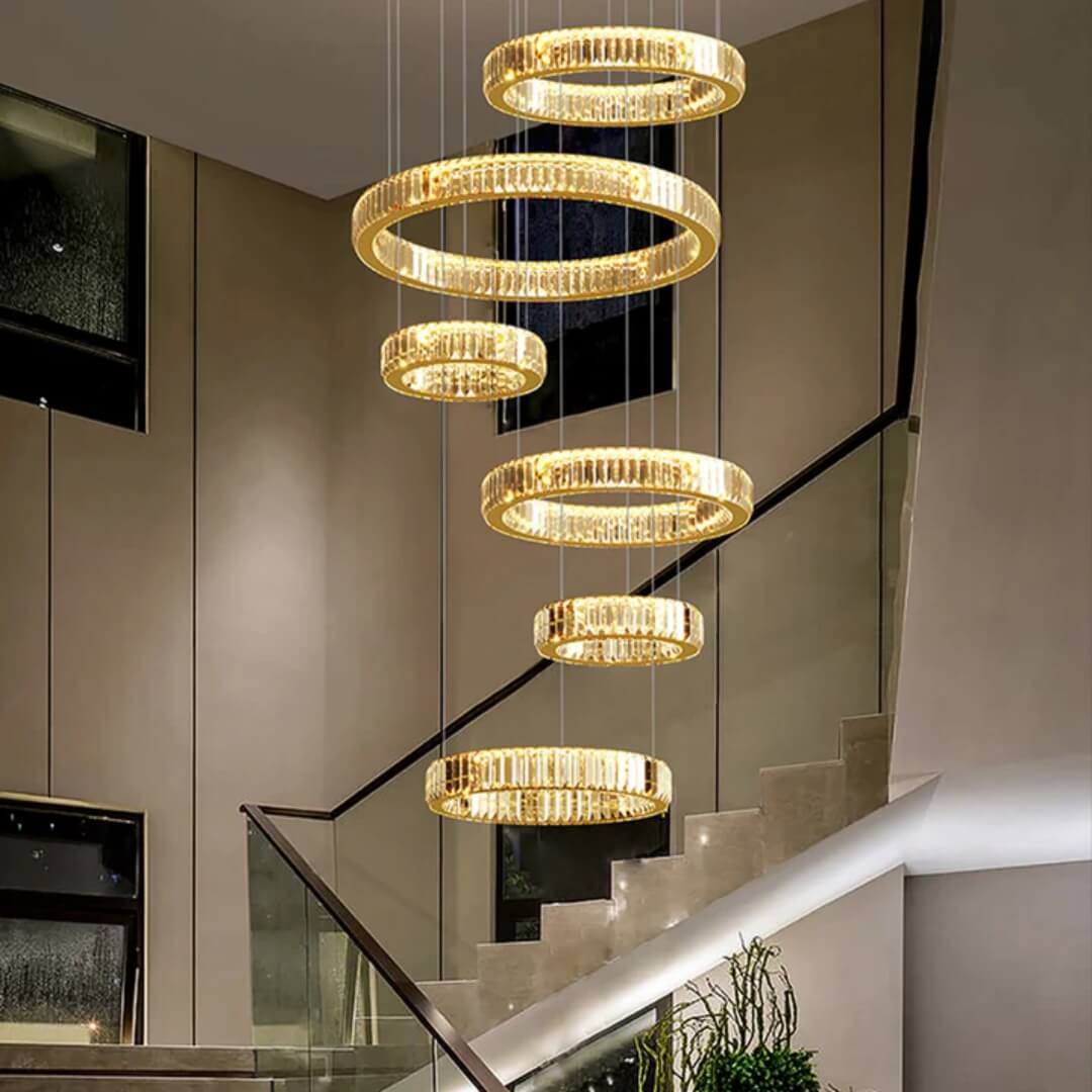 Luminous Symphony 7-Tiered Crystal Chandelier For Foyer