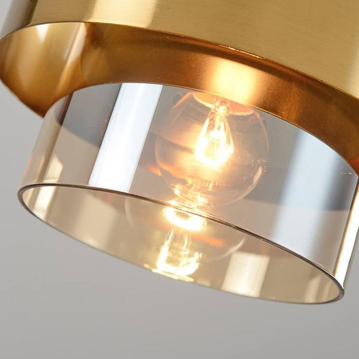 Close-up detail view of Lumos chandelier light in Australia, highlighting sleek lines, premium materials, and radiant illumination for a modern, elegant finish.