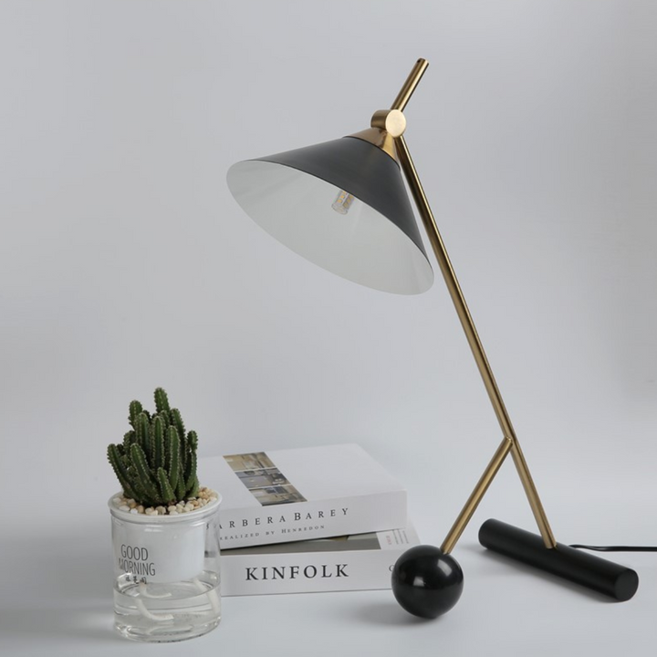 Lustrous modern table lamp with sleek polished finish