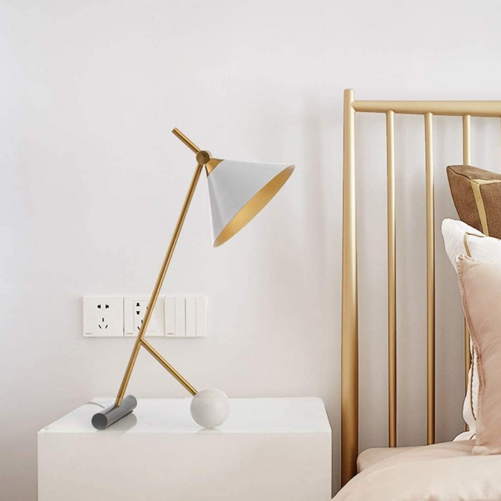 Stylish lustrous bedside table lamp for modern bedroom decor

