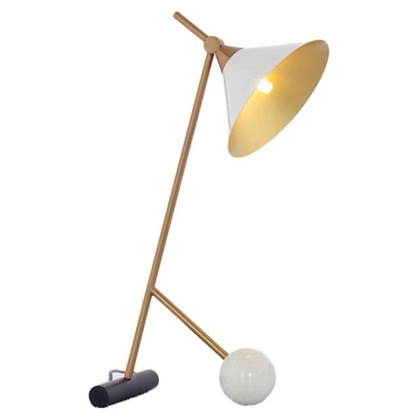 Lustrous modern table lamp with sleek and shiny finish
