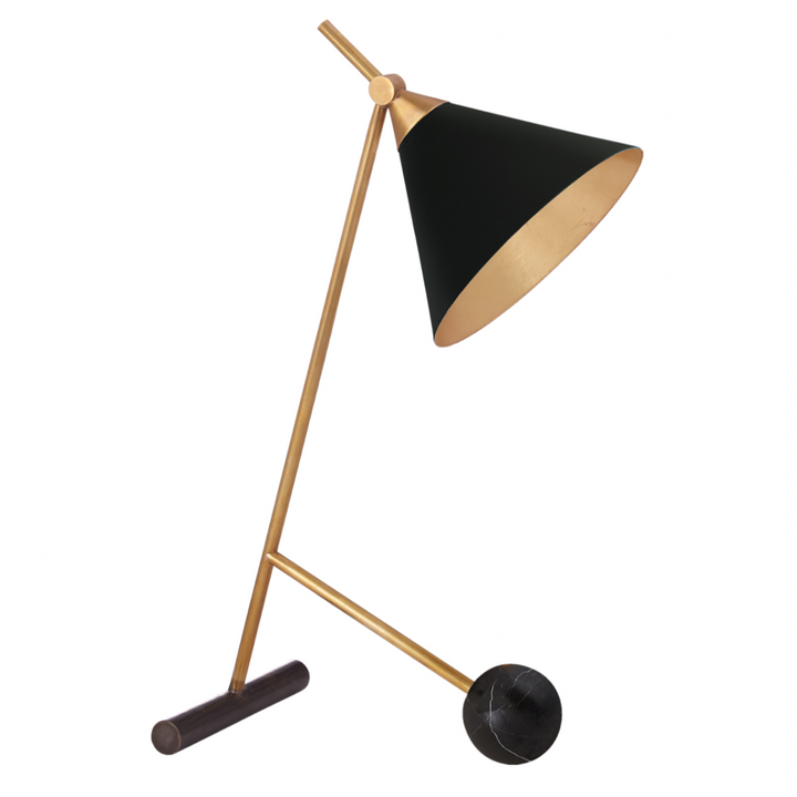 Black lustrous table lamp for contemporary home decor