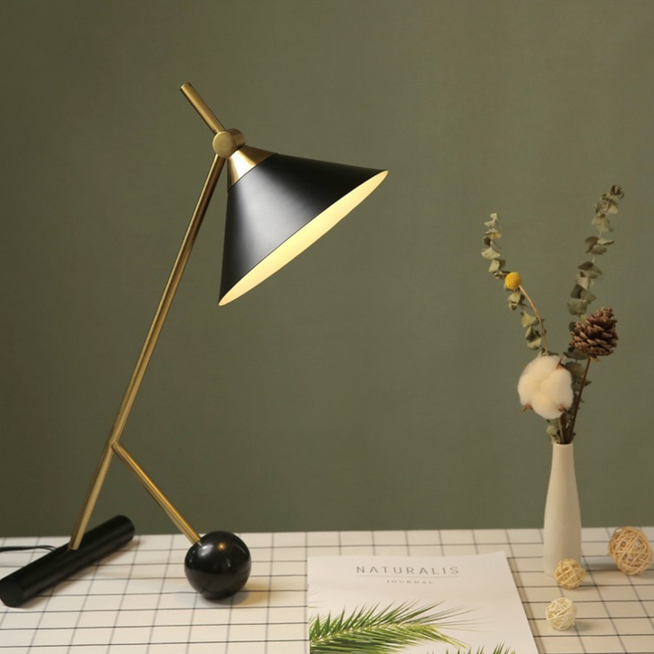 Lustrous modern table lamp with sleek polished finish