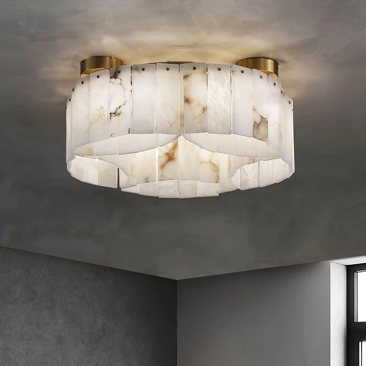 Luxe Alabaster Brass Ceiling Lamp - Pre Order