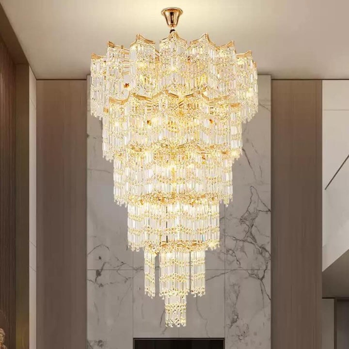 Luxx designer chandelier in elegant interior showcasing luxurious lighting fixture