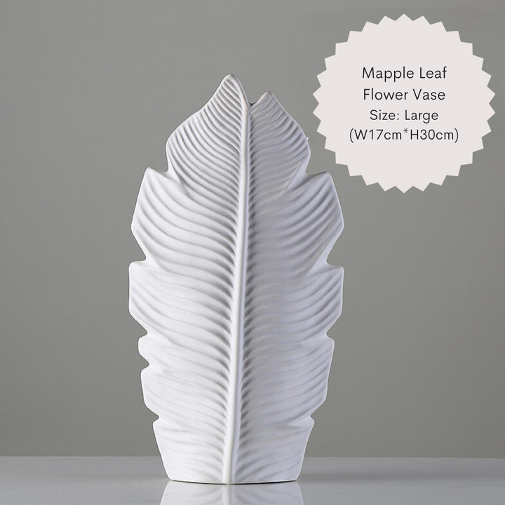 Large maple leaf flower vase (W17cm x H30cm) decorative home decor piece