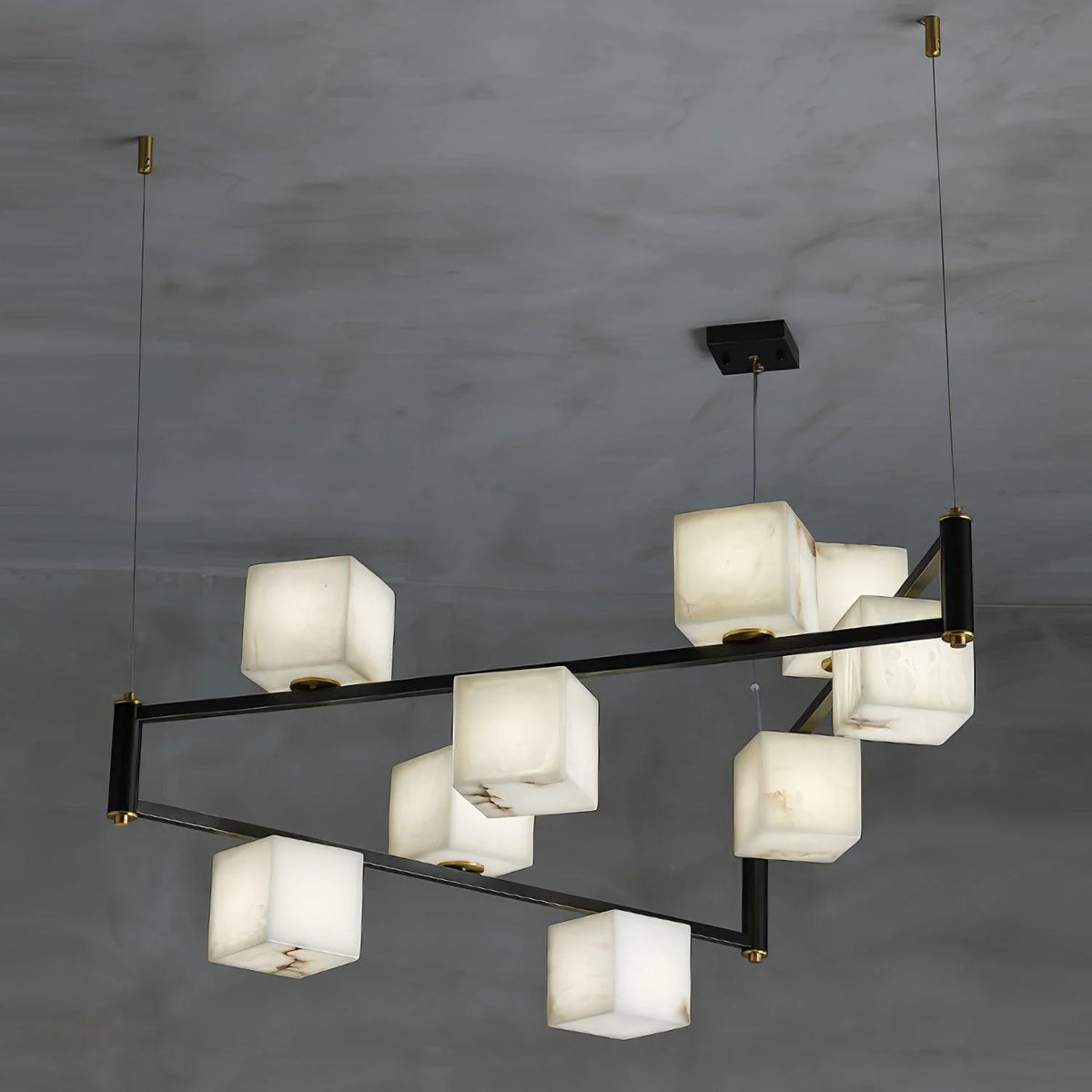 Alabaster Square Box Chandelier - Pre Order