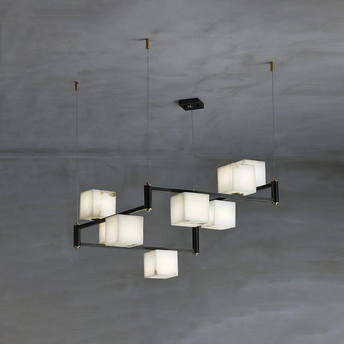 Alabaster Square Box Chandelier - Pre Order