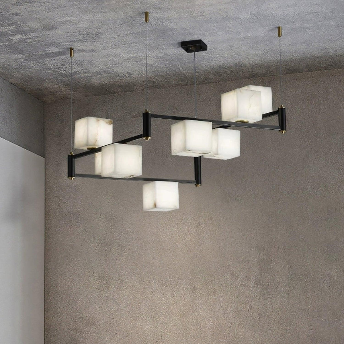 Alabaster Square Box Chandelier - Pre Order