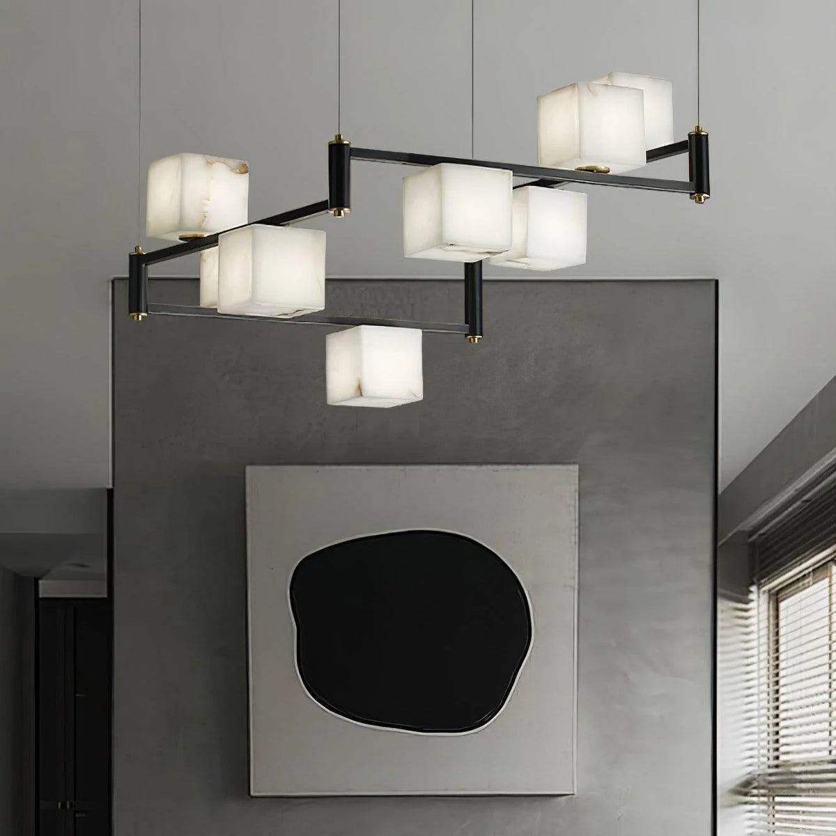 Alabaster Square Box Chandelier - Pre Order