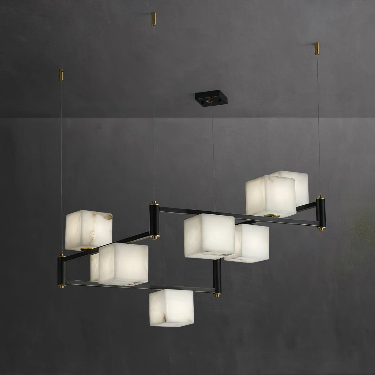 Alabaster Square Box Chandelier - Pre Order