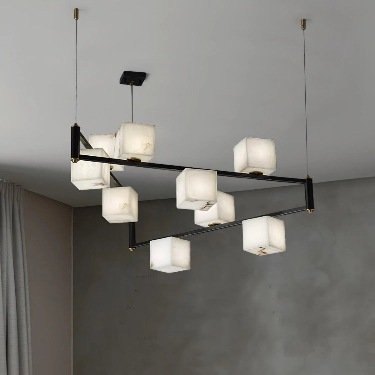 Alabaster Square Box Chandelier - Pre Order