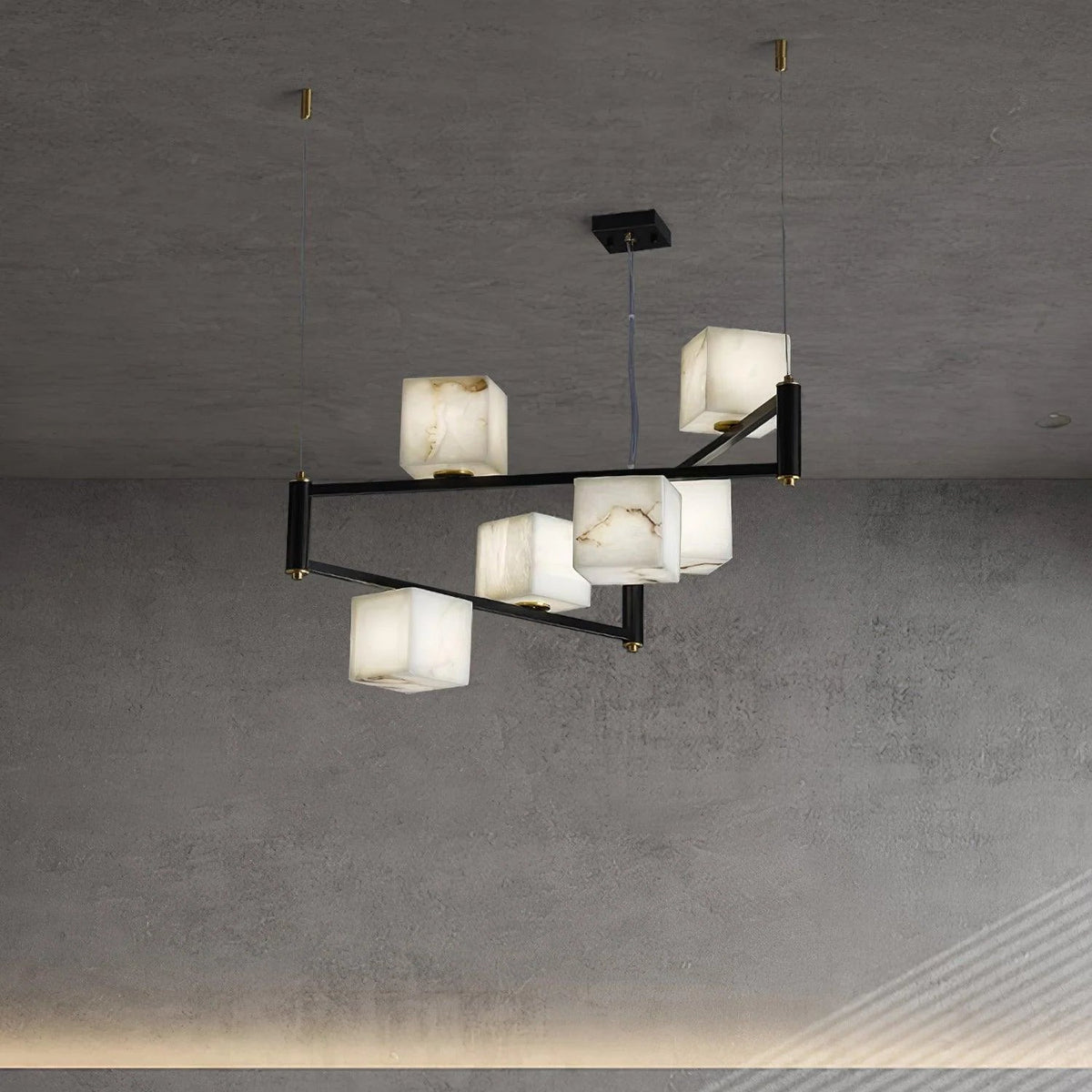 Alabaster Square Box Chandelier - Pre Order
